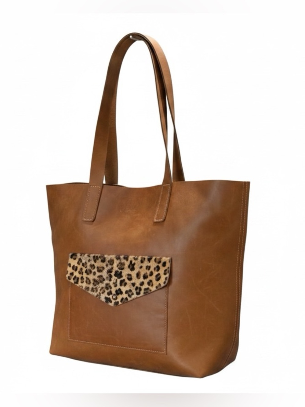 Sseko Designs Leather Tote with Animal Print Accents